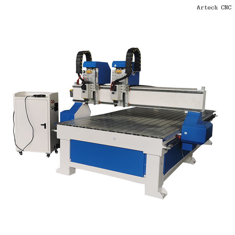  3D Wood Carving Cutting Machine Woodworking Machinery 1325 Cnc Router 2 Heads Cnc Router